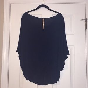 Flowy off the shoulder navy blue top